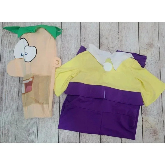 Disney Phineas And Ferb Children's Size Medium Ferb Costume Green Purple Yellow - Picture 1 of 7